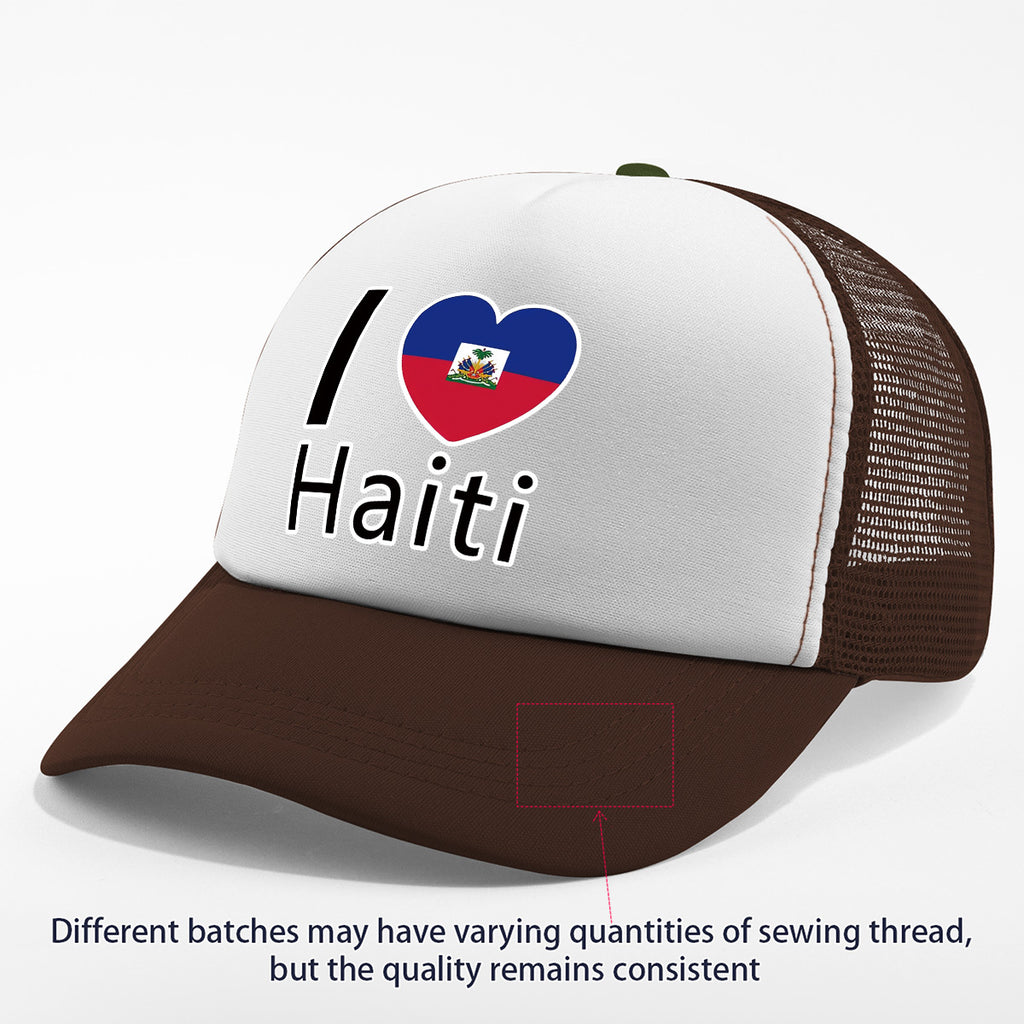 Show your pride in style with the “I Love Haiti” Patriotic Trucker