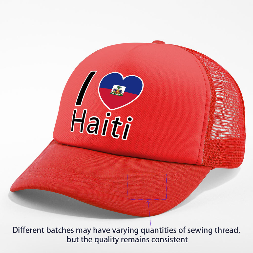Show your pride in style with the “I Love Haiti” Patriotic Trucker