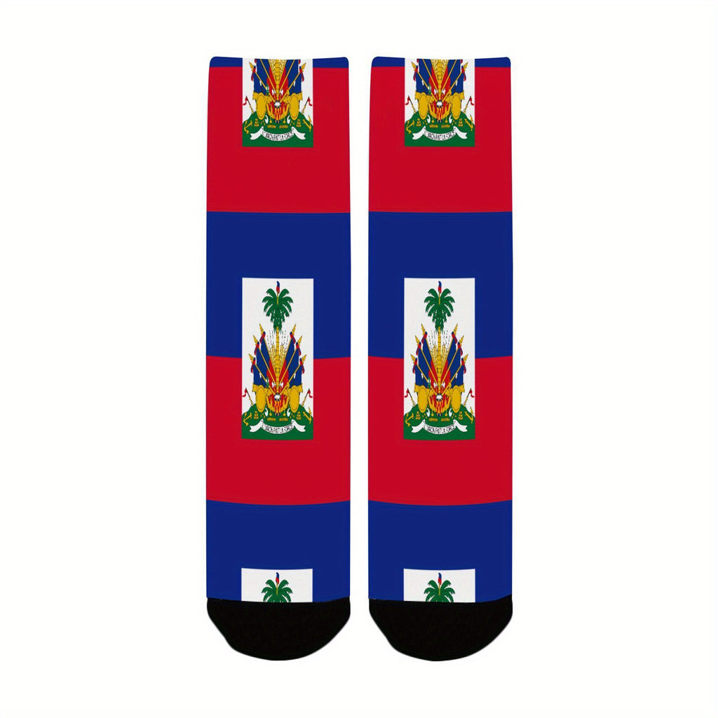 🇭🇹 Haitian Flag Half-Calf Sports Socks