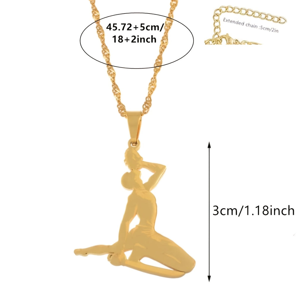 Elegant Stainless Steel Haitian Pendant Necklace for Women