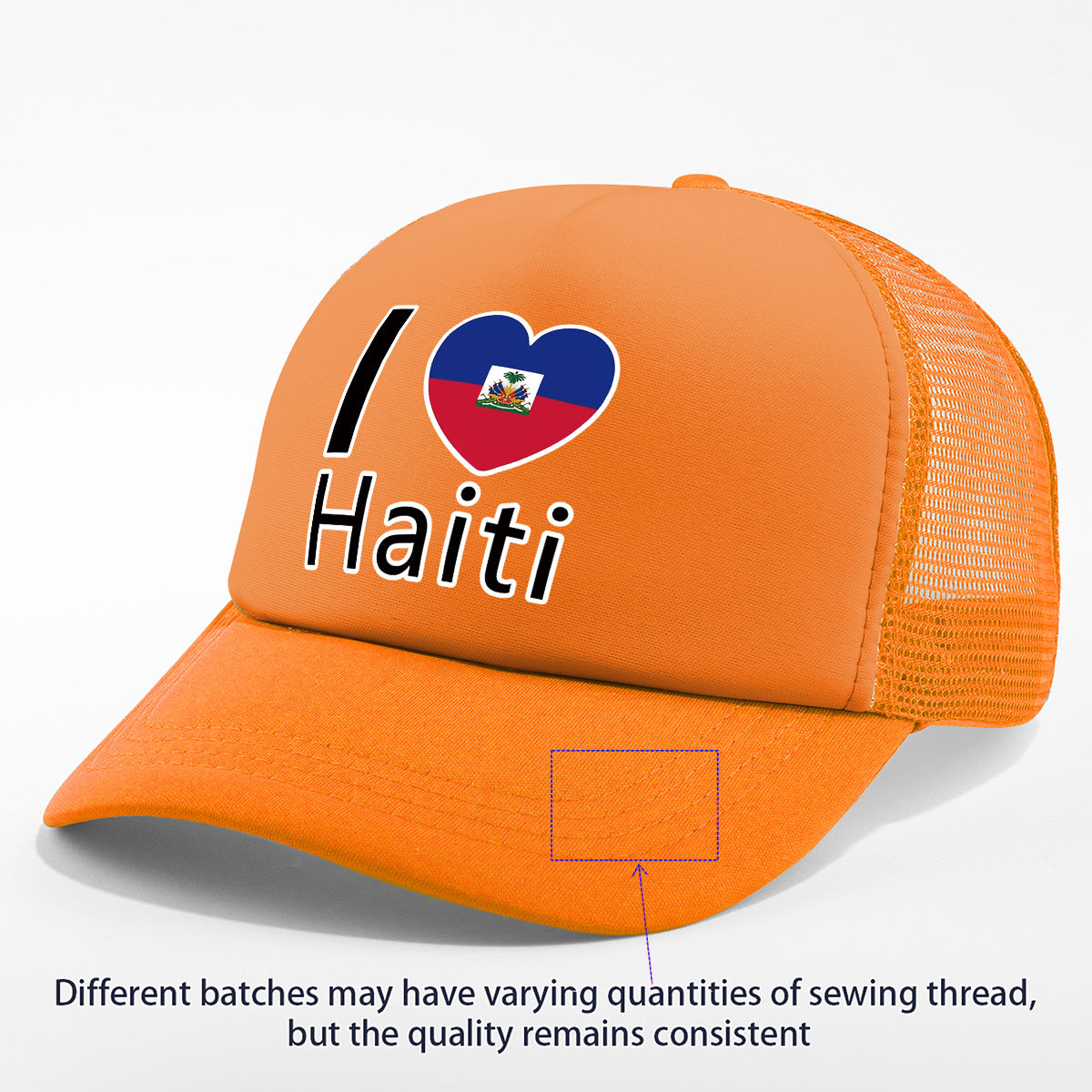 Show your pride in style with the “I Love Haiti” Patriotic Trucker