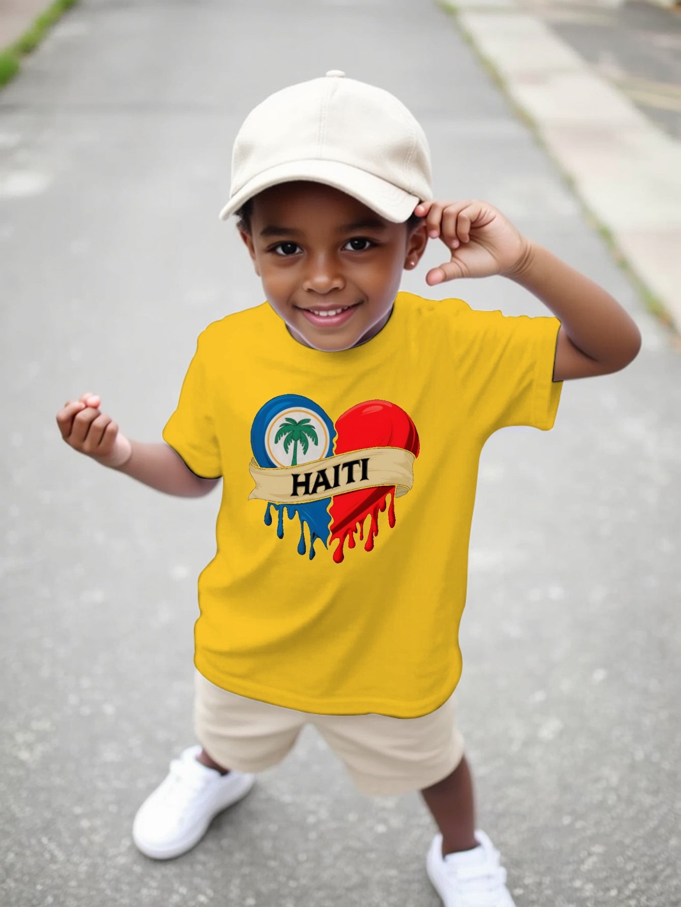 Haiti Youngsters' Casual Short-Sleeve T-Shirt - Round Neck, Summer Ready