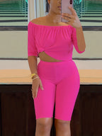 Women's Sexy Off-Shoulder Two-Piece Pantsuit
