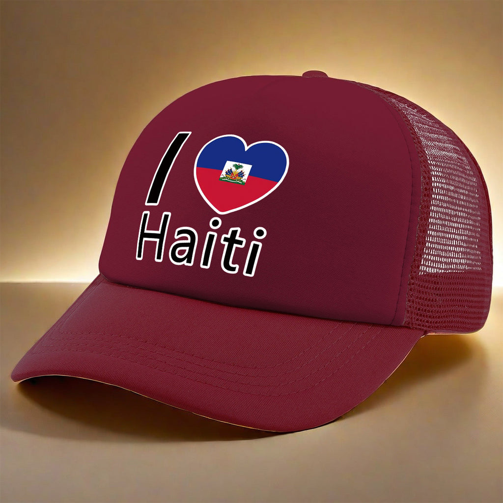 Show your pride in style with the “I Love Haiti” Patriotic Trucker