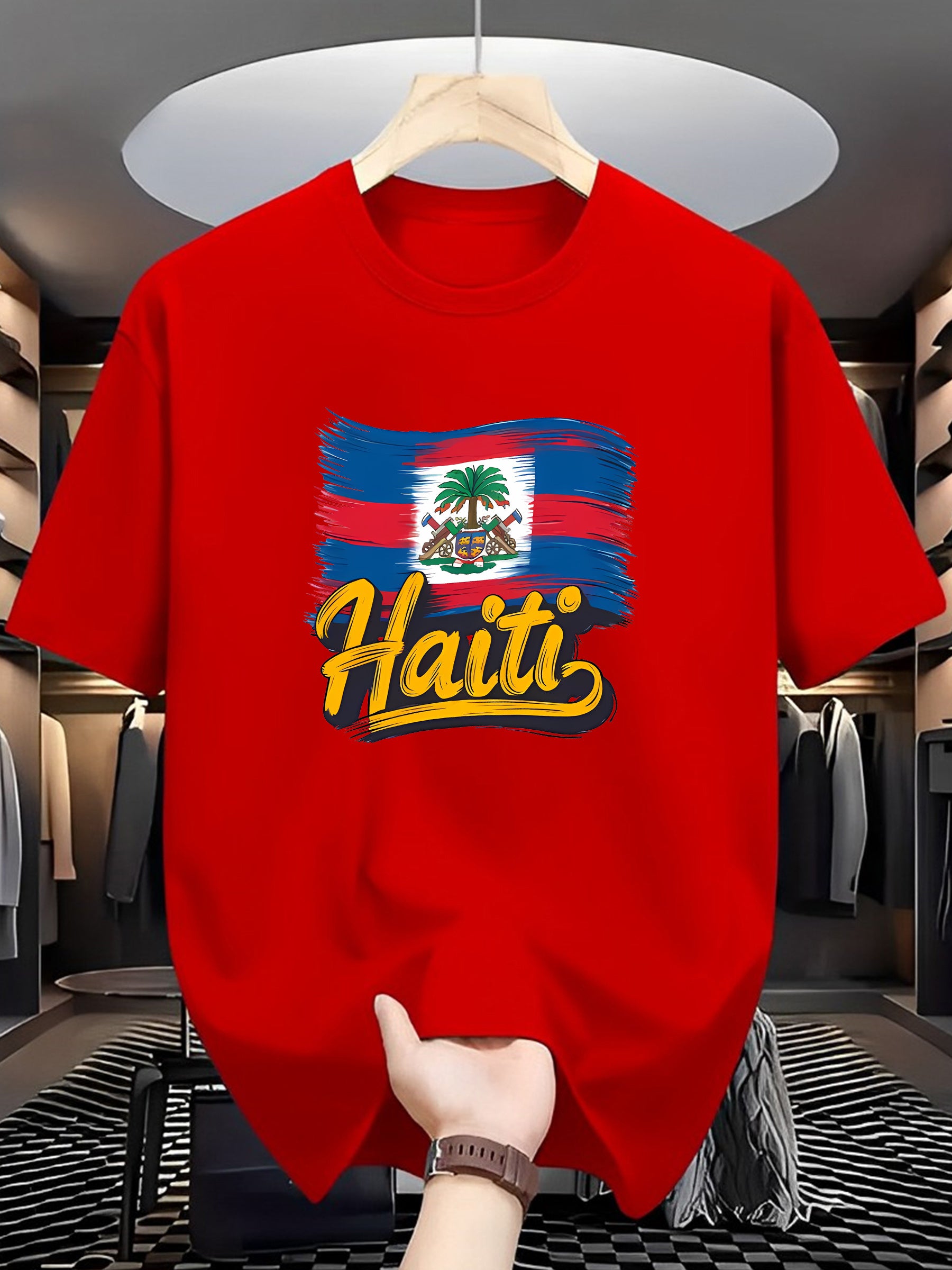 Men's Casual Haiti Graphic Print T-Shirt