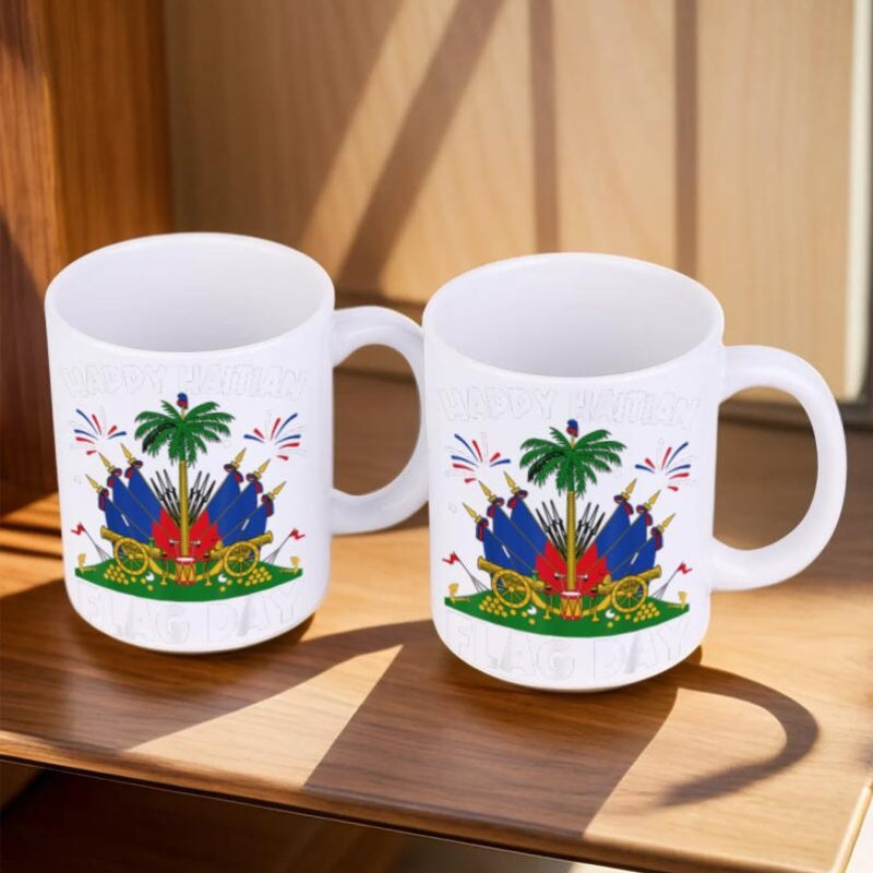 Funny Haitian Flag Day Ceramic Mug – 11oz Coffee Cup