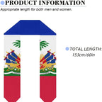 Haitian Flag Graduation Shawl – Unisex Adult, 11.5 x 153 cm