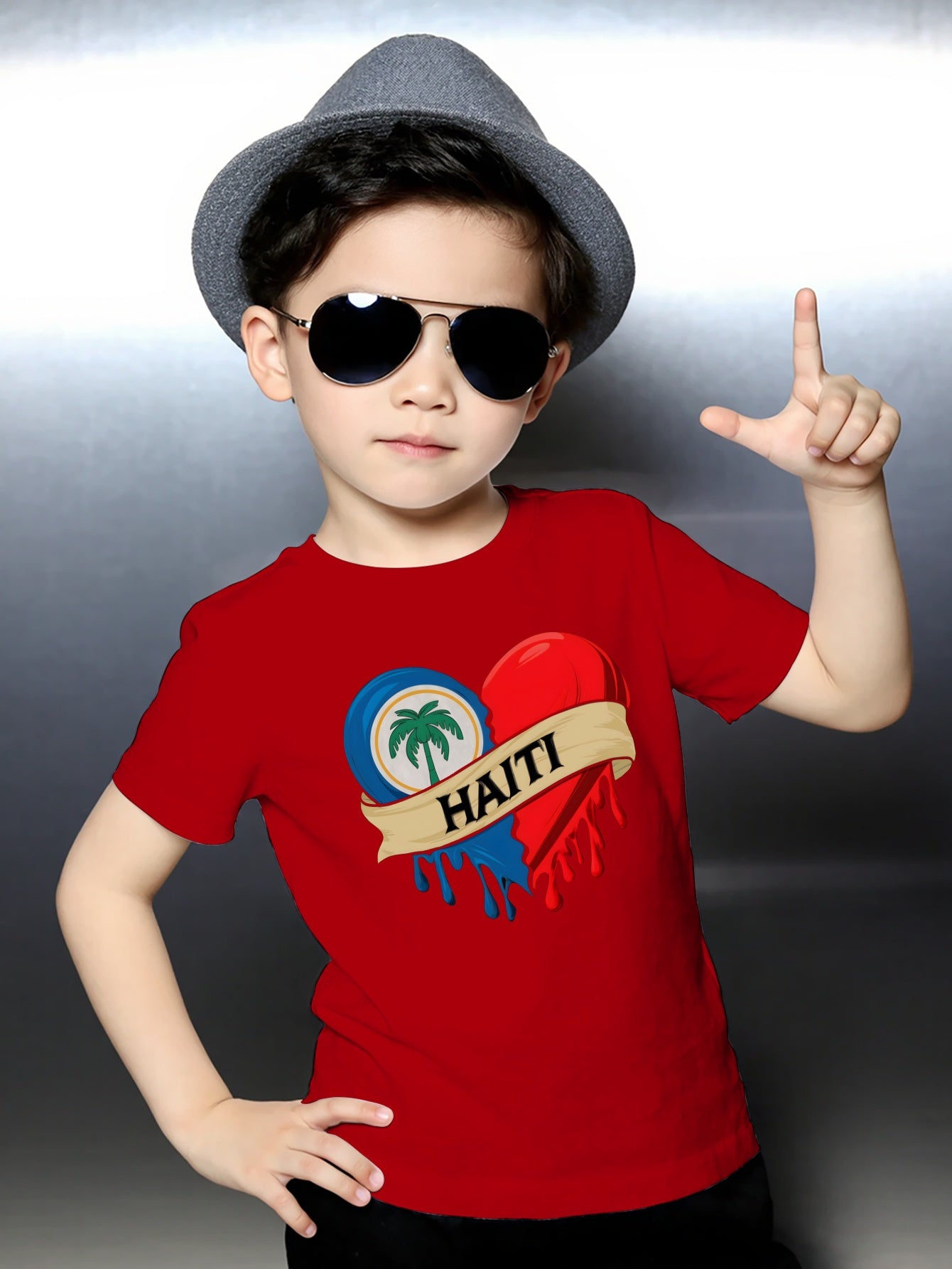 Haiti Youngsters' Casual Short-Sleeve T-Shirt - Round Neck, Summer Ready