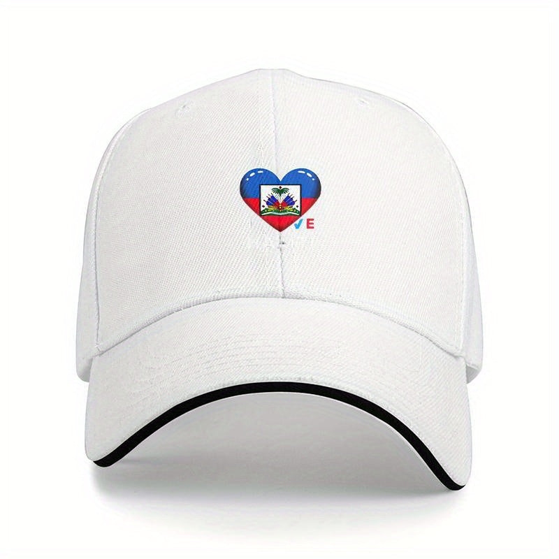 Haiti Flag Heart Baseball Cap – Adjustable for men and women