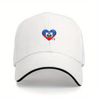 Haiti Flag Heart Baseball Cap – Adjustable for men and women