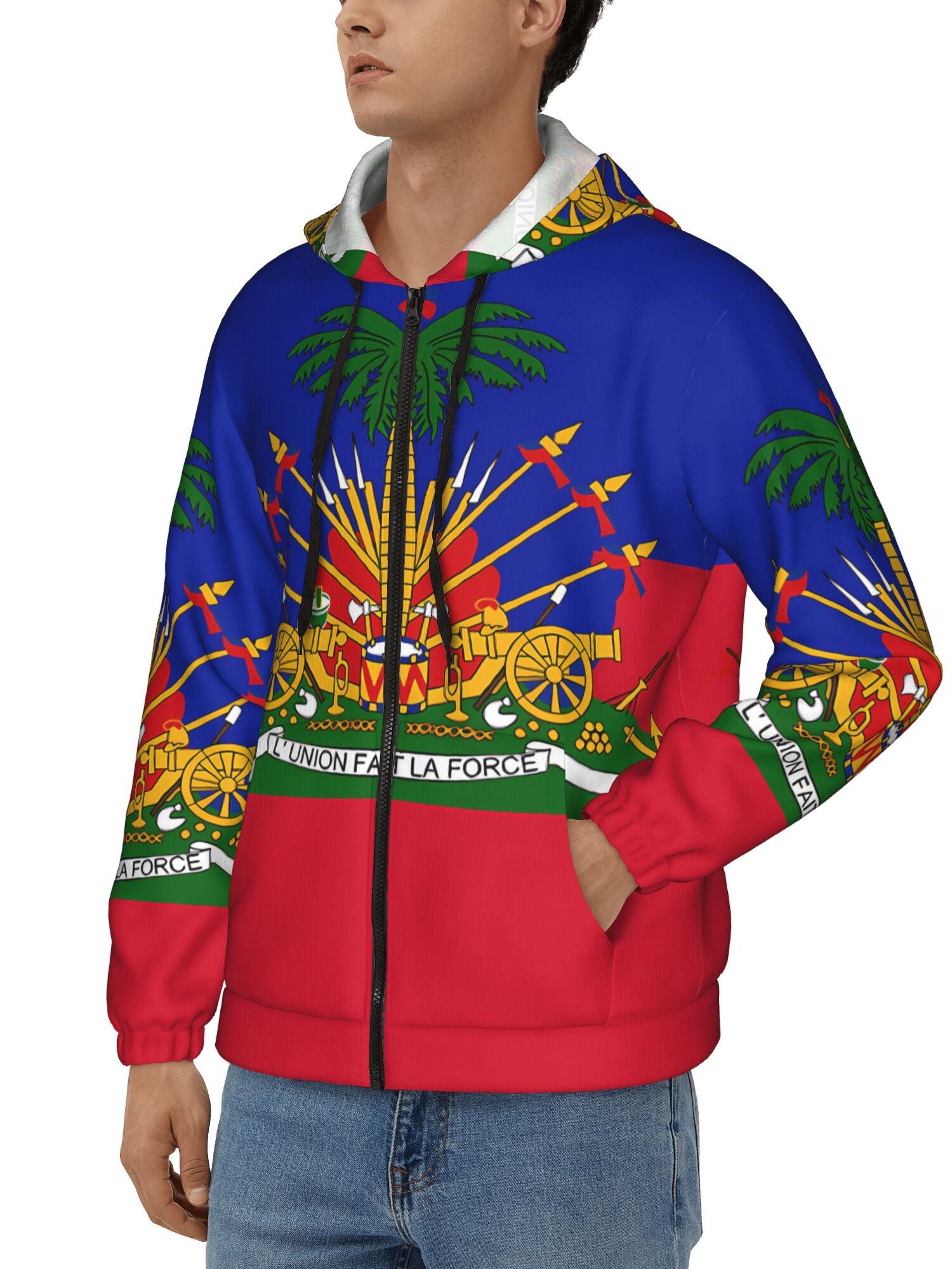 Men’s 3D Skeleton Print Zip Hoodie