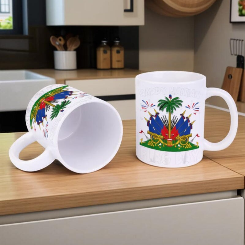 Funny Haitian Flag Day Ceramic Mug – 11oz Coffee Cup