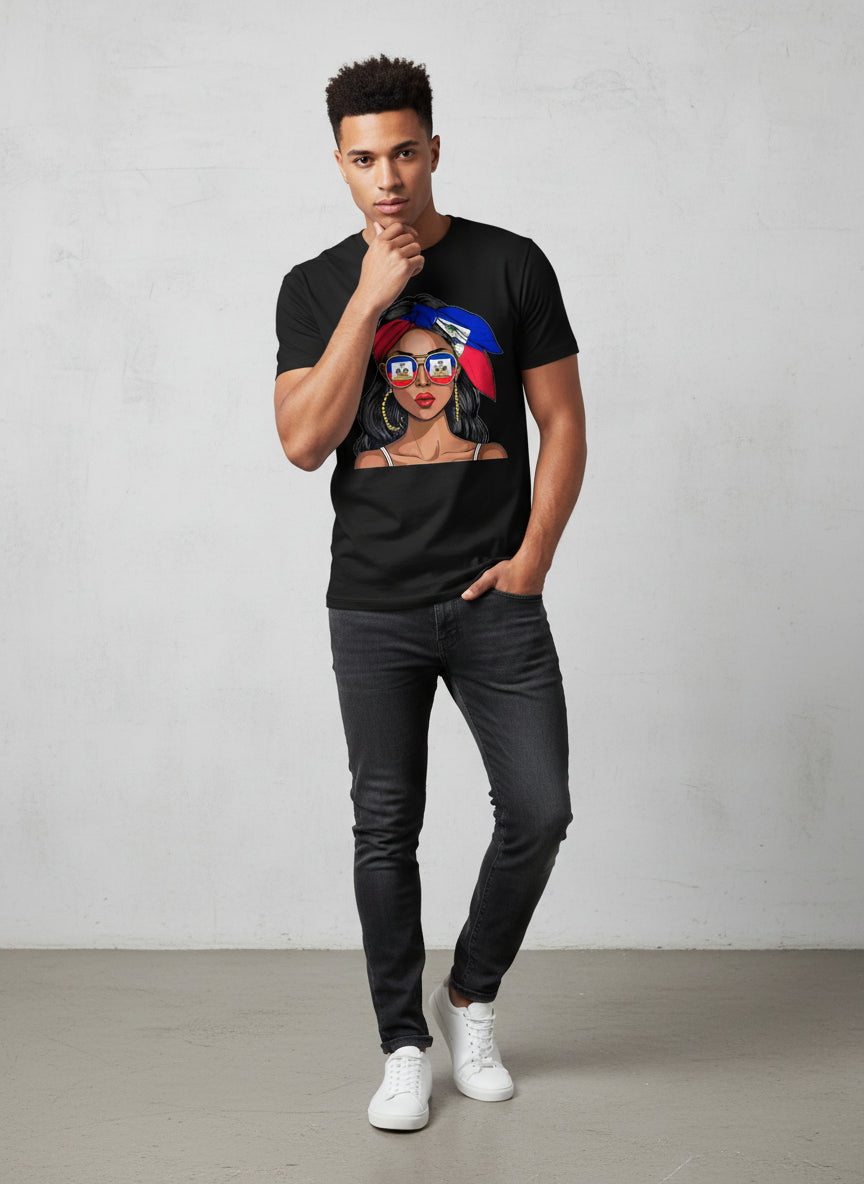 Men and women Haitian Flag Graphic T-Shirt