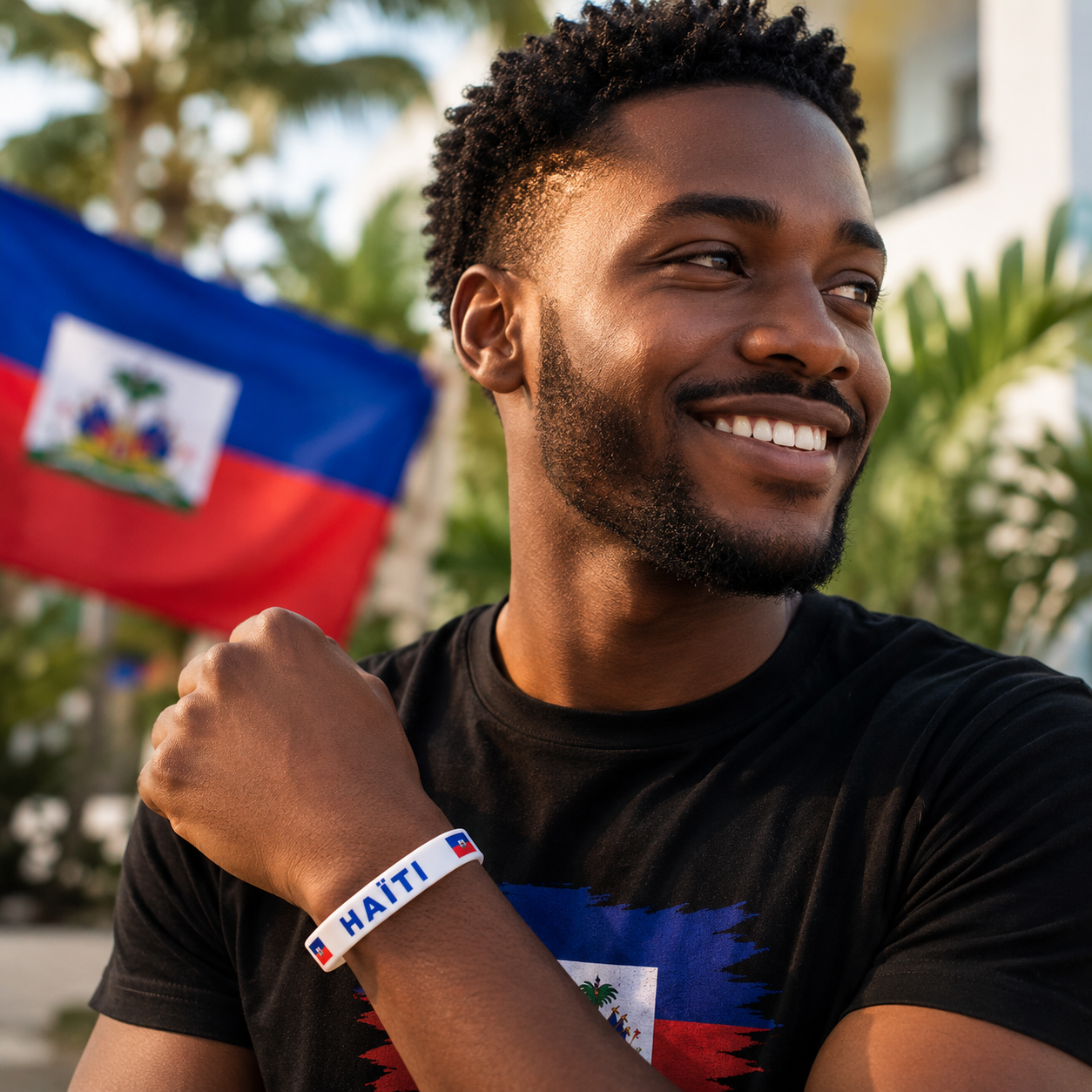 Haiti Flag Wristbands