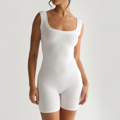Women's Yoga Suspender Jumpsuit – One-Piece Activewear for Fitness, Pilates & Lounge