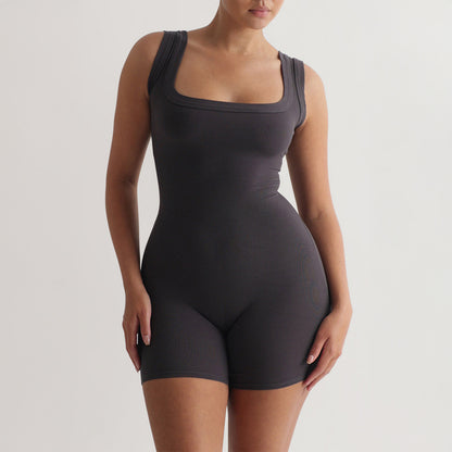 Women's Yoga Suspender Jumpsuit – One-Piece Activewear for Fitness, Pilates & Lounge