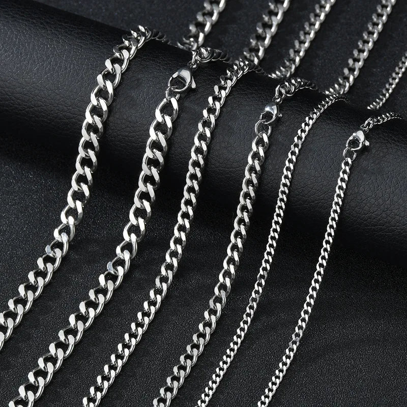 Unisex Stainless Steel Cuban