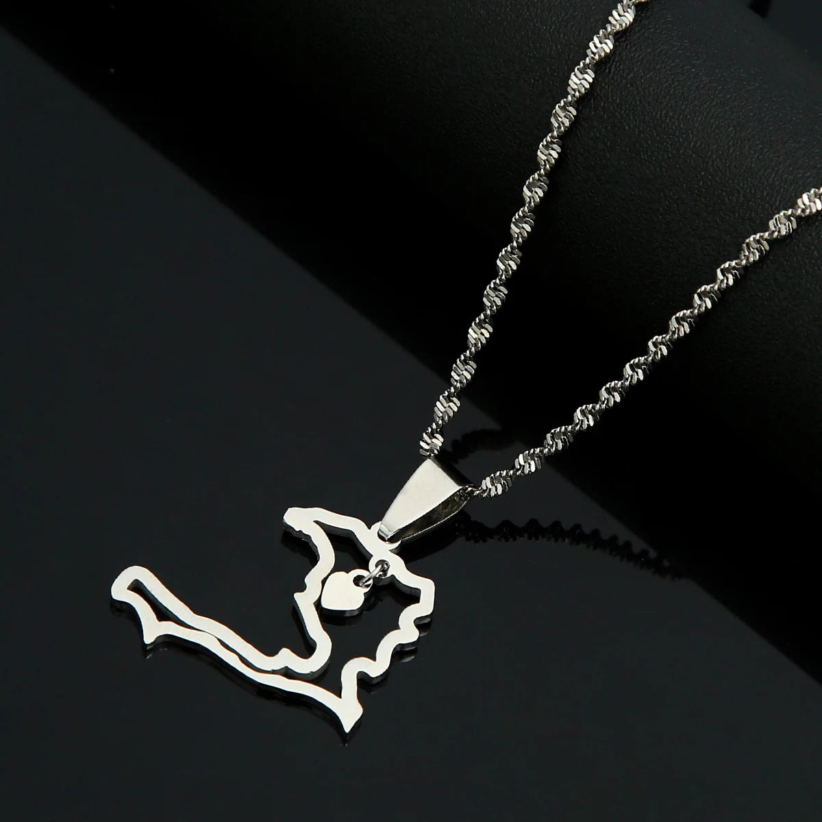Gold Haiti Heart Map Necklace – Stainless Steel Pendant for Women, Men & Girls | Ayiti Jewelry Gift
