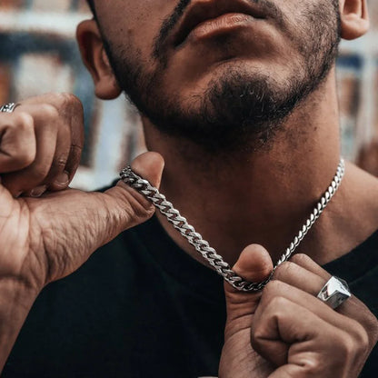 Unisex Stainless Steel Cuban