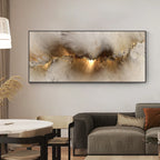 Grey and Yellow Abstract Cloud Oil Painting