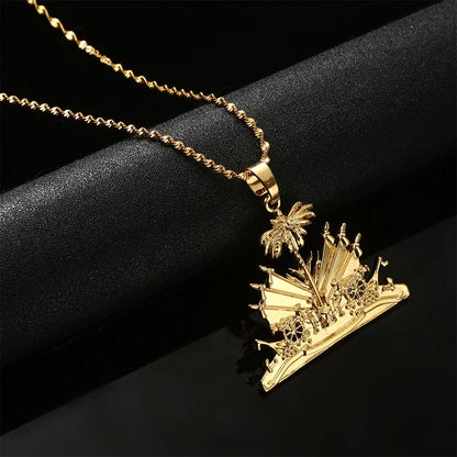 Haiti Symbol Pendant Necklace For Women Girls Ayiti
