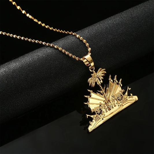 Haiti Symbol Pendant Necklace For Women Girls Ayiti