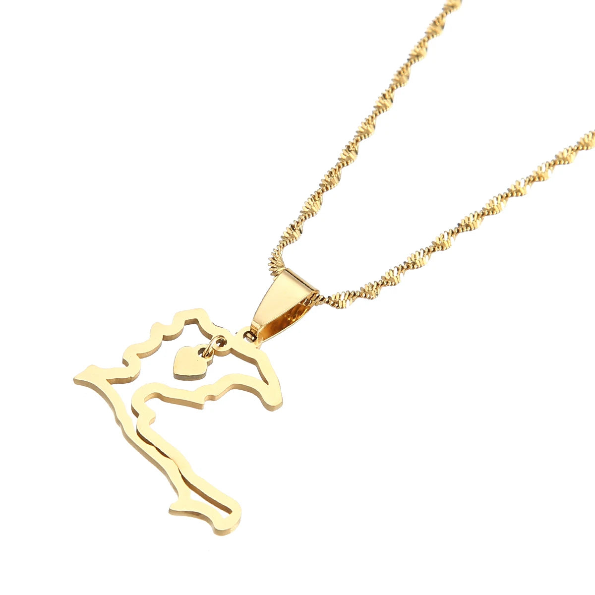 Gold Haiti Heart Map Necklace – Stainless Steel Pendant for Women, Men & Girls | Ayiti Jewelry Gift