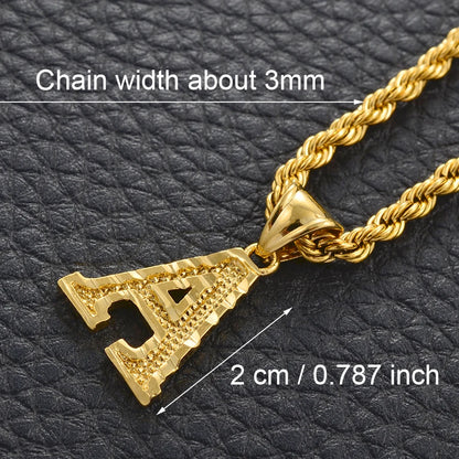 Anniyo Gold-Plated A-Z Initial Pendant Necklace – Unisex
