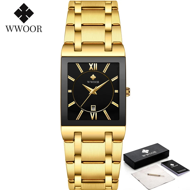 WWOOR Luxury Gold Watch for Men