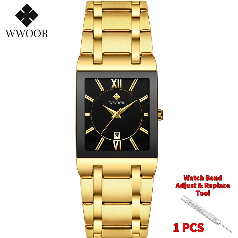 WWOOR Luxury Gold Watch for Men