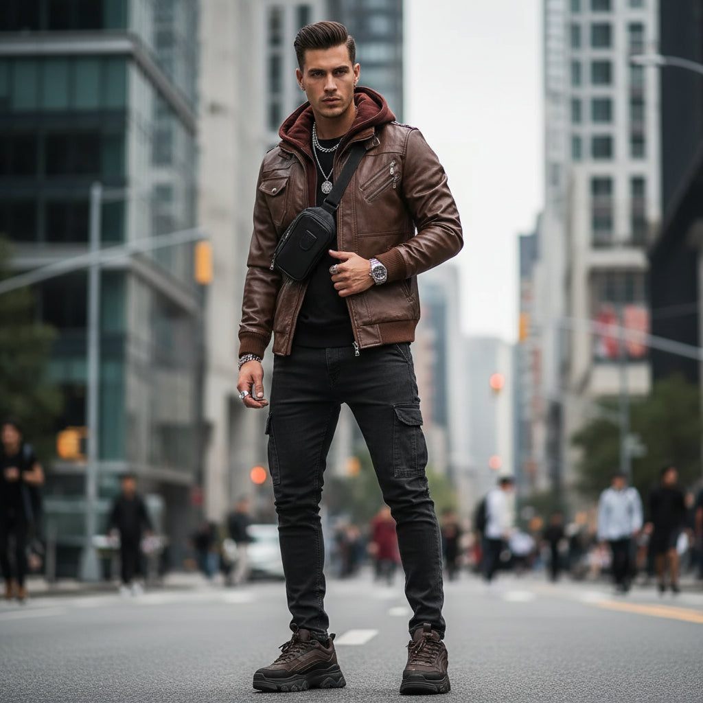 KB New Men's Leather Jackets Autumn Casual Motorcycle PU Jacket Biker Leather Coats Brand Clothing EU Size SA722