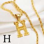 Anniyo Gold-Plated A-Z Initial Pendant Necklace – Unisex
