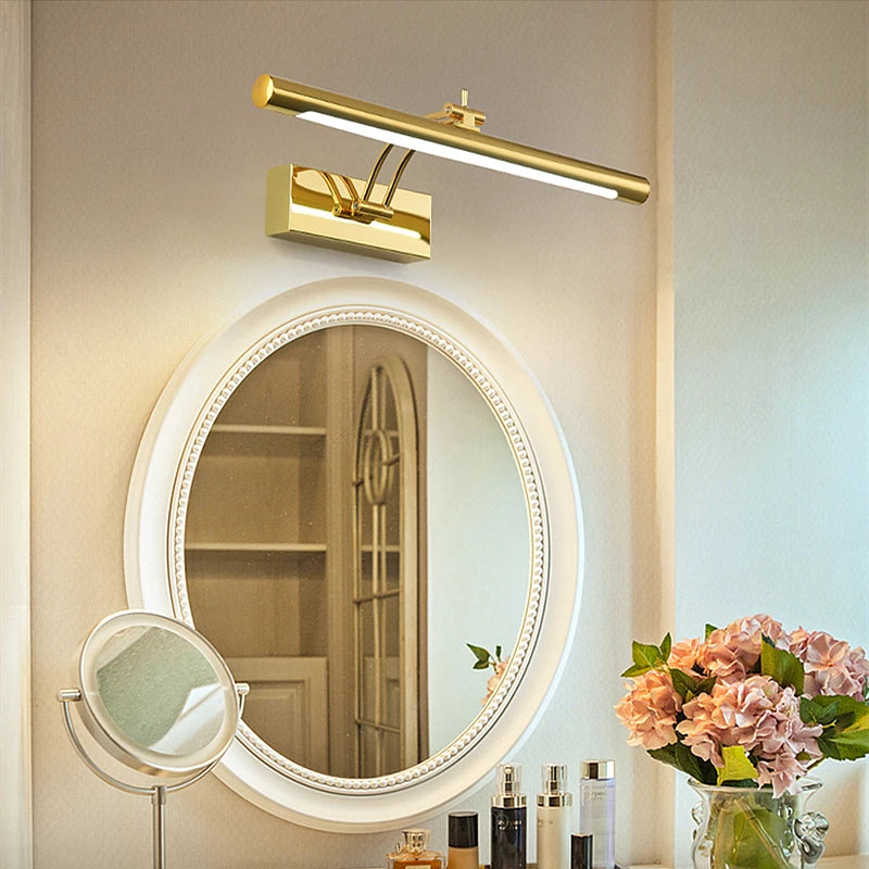Modern Waterproof LED Bathroom Vanity Light – Stainless Steel Wall Lamp with Switch