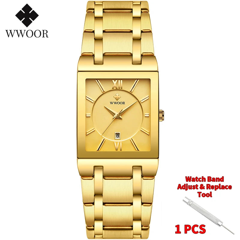 WWOOR Luxury Gold Watch for Men