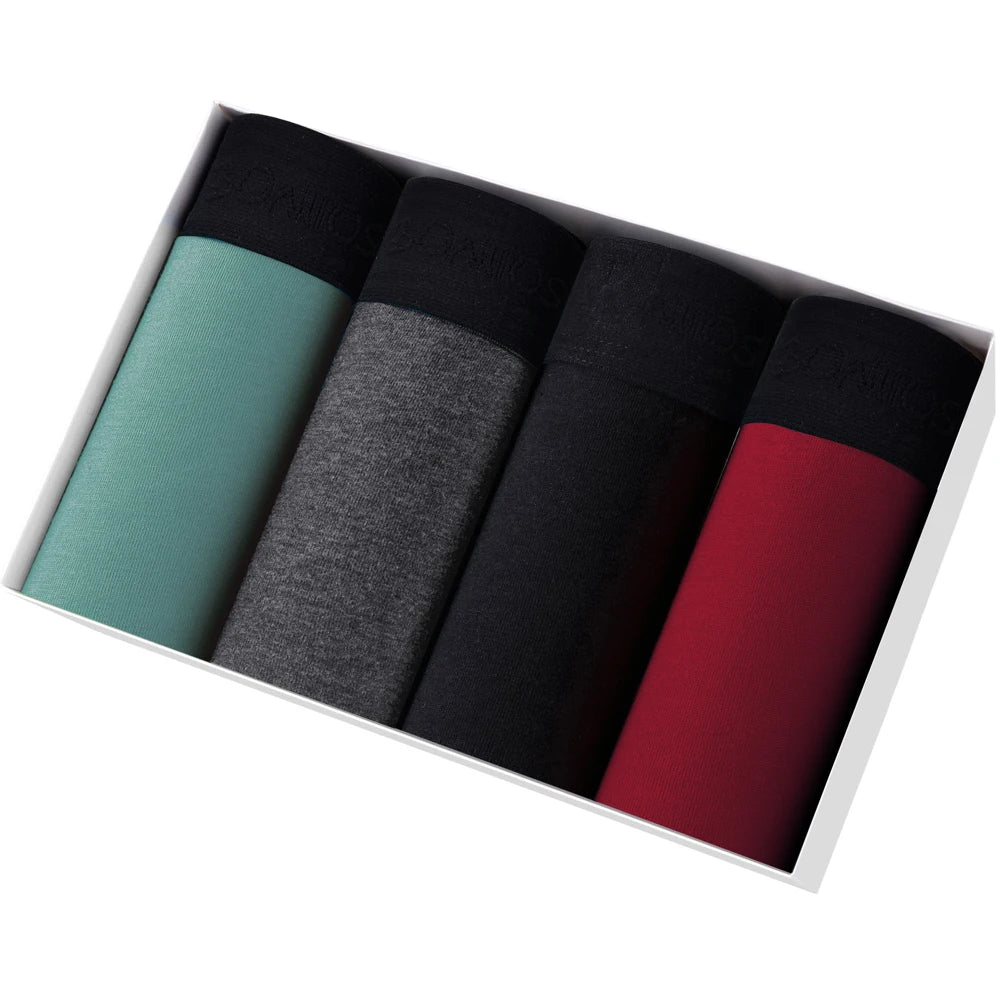 4PCS Men’s Premium Cotton Boxer Shorts