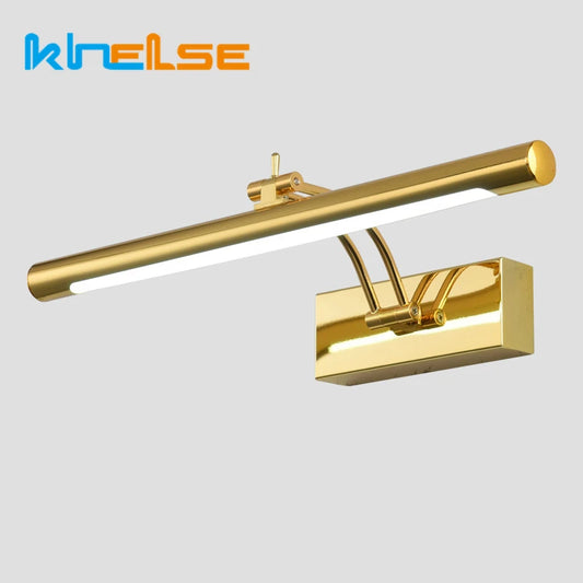 Modern Waterproof LED Bathroom Vanity Light – Stainless Steel Wall Lamp with Switch