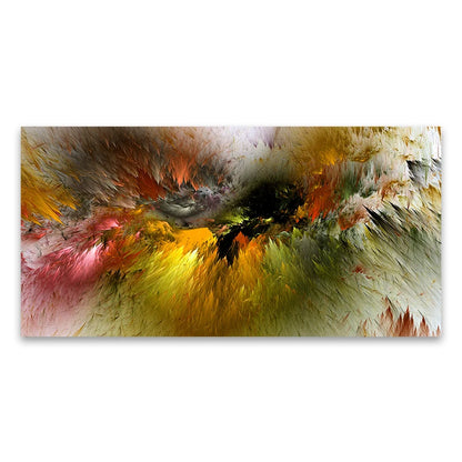 Grey and Yellow Abstract Cloud Oil Painting