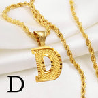 Anniyo Gold-Plated A-Z Initial Pendant Necklace – Unisex