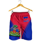 3D Haiti Flag Men's Hawaiian Beach Shorts