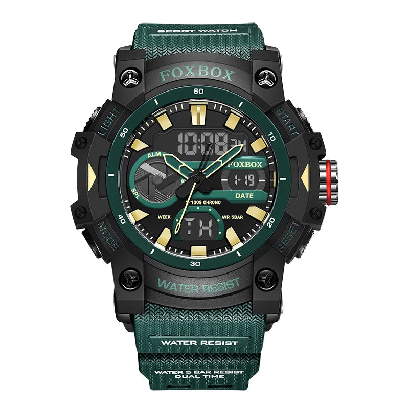 Men’s Fashion Sport Watch – 50M Waterproof, Shock Resistant LED Alarm