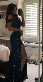 Women’s Sexy Sequined Split Maxi Dress