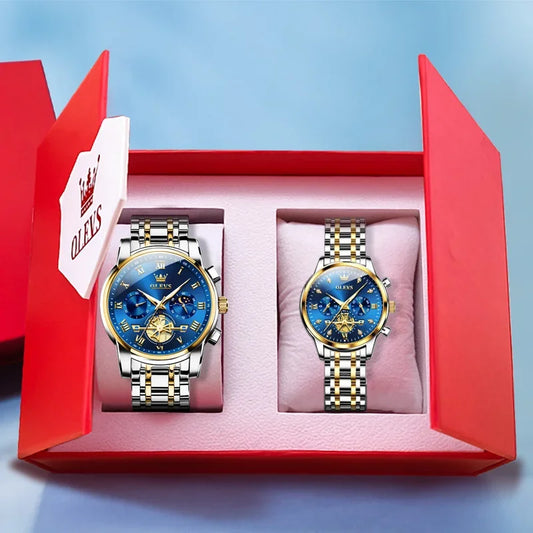 🕒   Moon Phase Watch Set – Waterproof