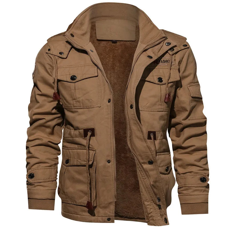 Men's All-Weather Tactical Bomber Jacket - Winter Hooded Coat