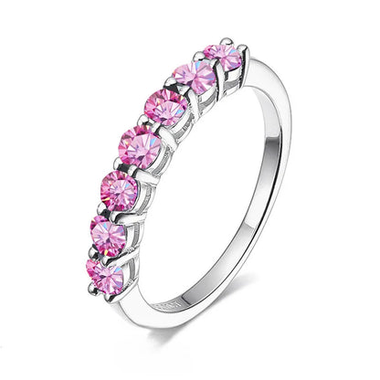 Luxury Moissanite Jewelry – 0.7CT D Color VVS1 EX Round Cut Eternity Rings