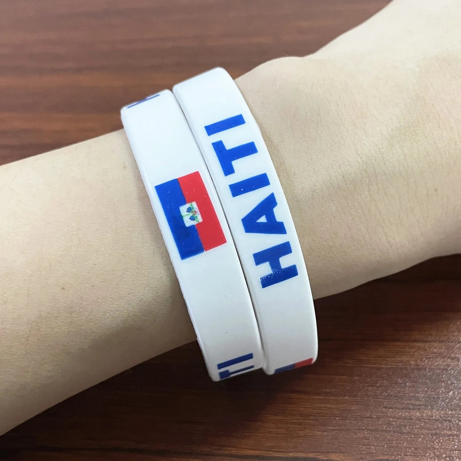 Haitian Flag Rubber Wristbands