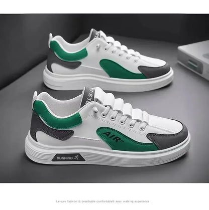 Men’s Leather Low-Top Casual Sneakers –