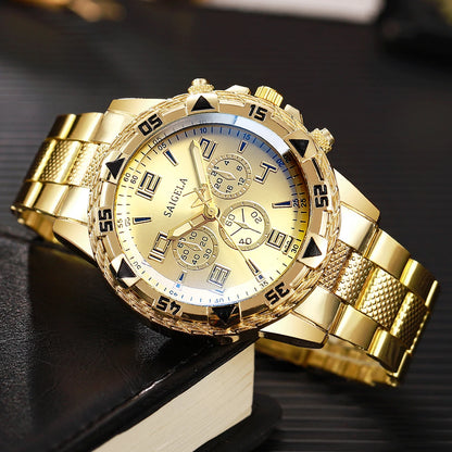 2-Piece Men's Quartz Watch Set – Arabic Dial, , Business & Fashion Style (No Box)