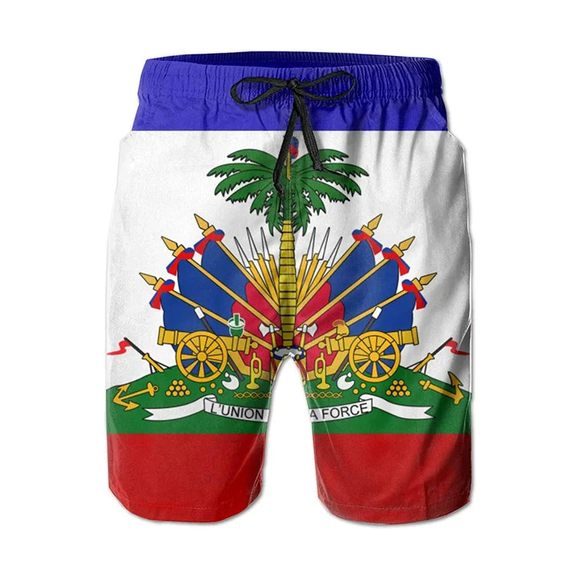 Haitian Flag Beach Shorts