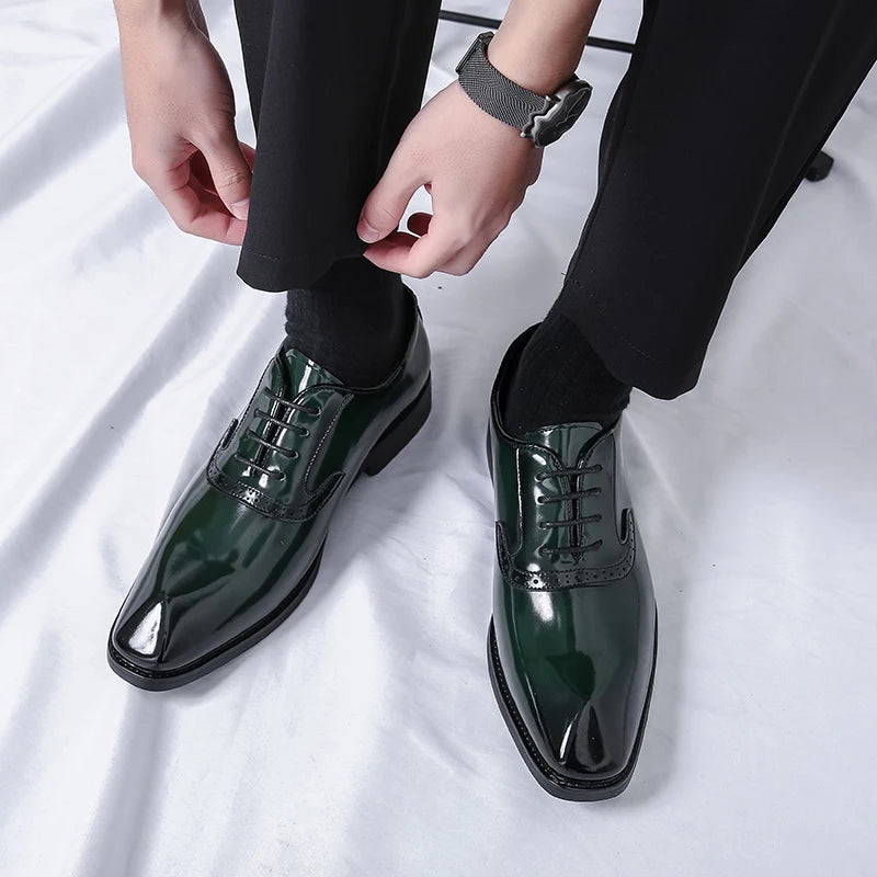 Men's Shiny Emerald Dress Shoes