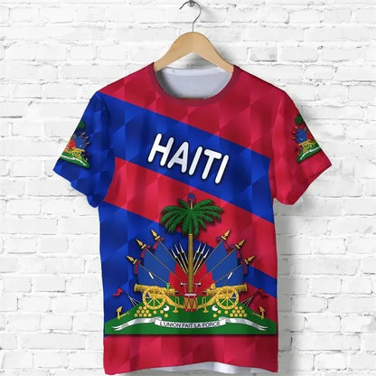 Caribbean Flag Print O-Neck Casual
